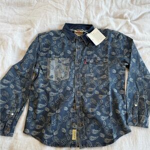Levi's Blue Paisley Shirt Jacket